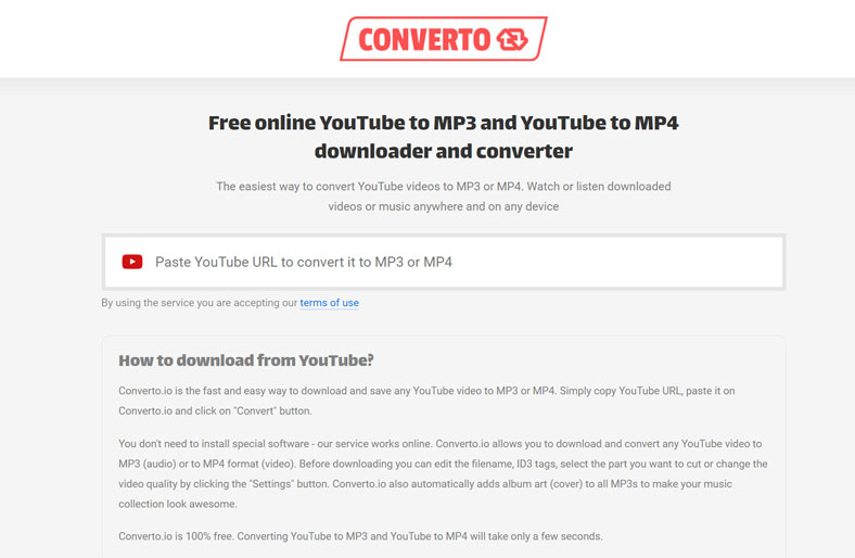 youtube downloader web sitesi converto logo
